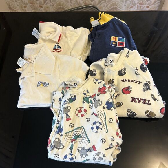 Vintage Boys One Piece‎ & Shirt Bundle X5 Sports McBaby 12-18M Y2K - Picture 1 of 6